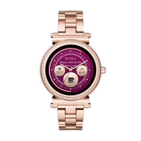 michael kors sofie pavé rose gold tone smartwatch|Michael Kors .